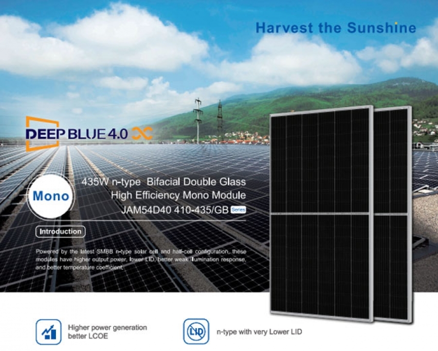 Tấm pin mặt trời JA Solar từ 410W-435W Blue