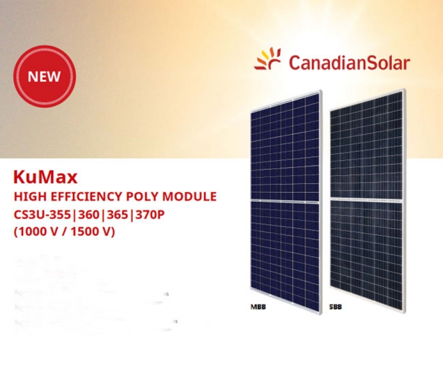 Tấm pin mặt trời Canadian Solar từ 355W-370W