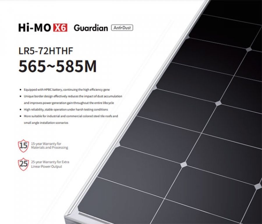 Tấm pin mặt trời LONGI Solar từ 565W-585W