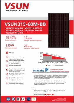 Pin năng lượng mặt trời VSUN315-60M-BB 