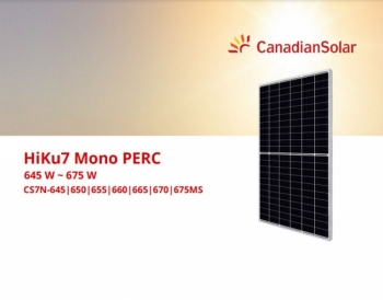 Tấm pin mặt trời Canadian Solar từ 645W-675W
