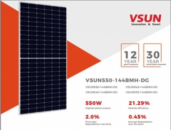 Tấm pin Vsun 550W-VSUN550W–144BMH-DG